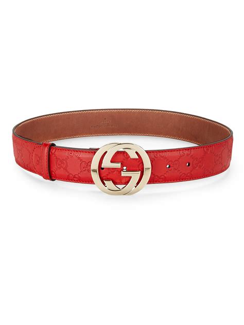 gucci belt with two-tone interlocking g buckle red|Gucci double g belt 3cm.